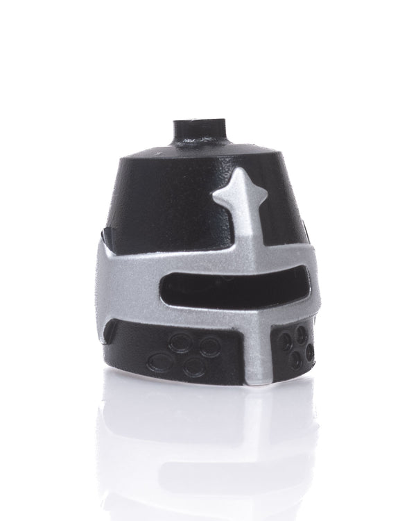 Silver Visor Crusader Great Helm - Black