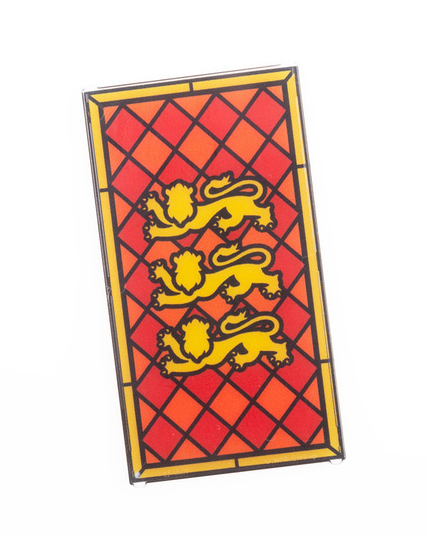 English Lions Stained Glass Window 1x4x6