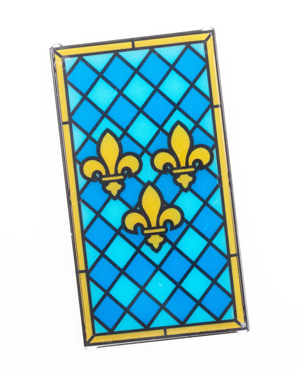 French Fleur de Lis Stained Glass Window 1x4x6