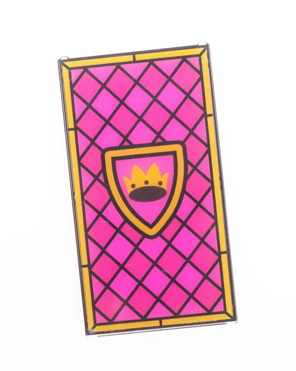 Pink Crown Knight Stained Glass Window 1x4x6