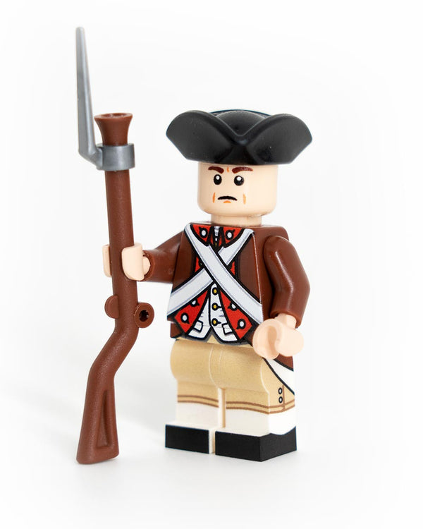 Custom LEGO Revolutionary War Continental Brown Coat Minifigure