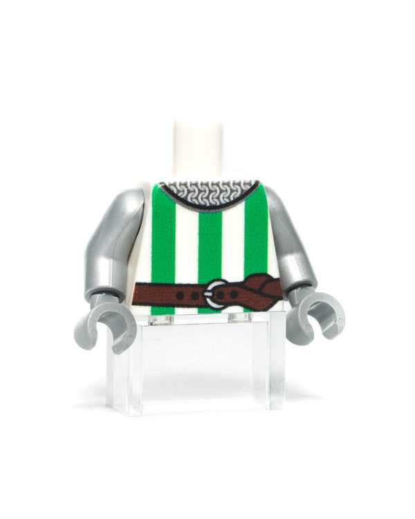 Custom LEGO Green striped Knight's Tabard Torso